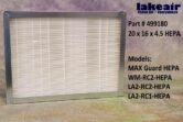 LakeAir HEPA 4.5 Filter 26 x 16 x 4.5