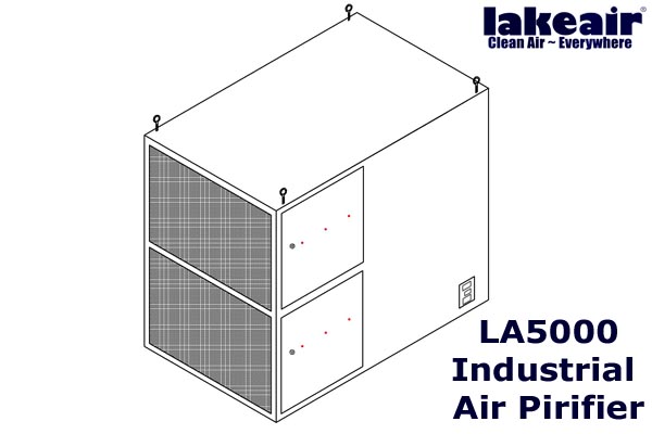 Sketch of a LA5000 industrial Air Purifier