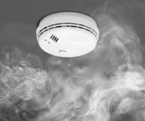 image of smoke is a room near the smoke detector